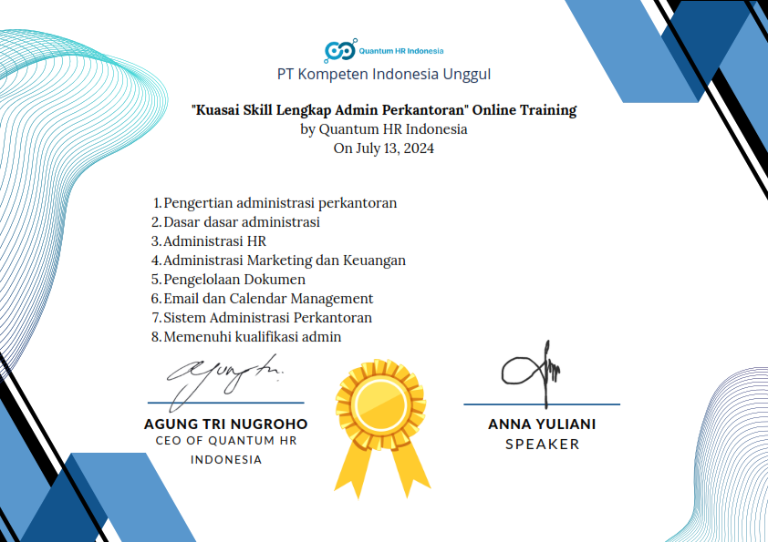 Quantum HR - Office Administration Skills Certification